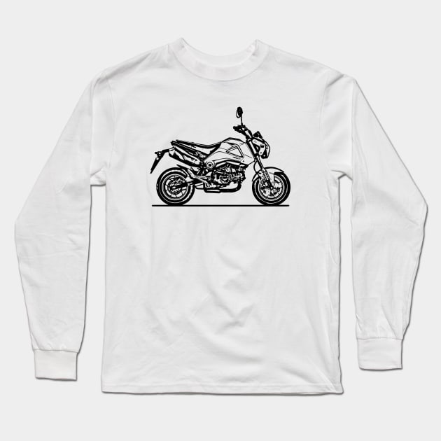 MSX125 Motorcycle Sketch Art Long Sleeve T-Shirt by DemangDesign